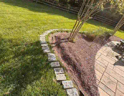 yard with stones